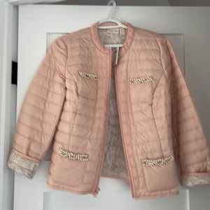 Chicos Paris Pink Beaded, Quilted Jacket NWT